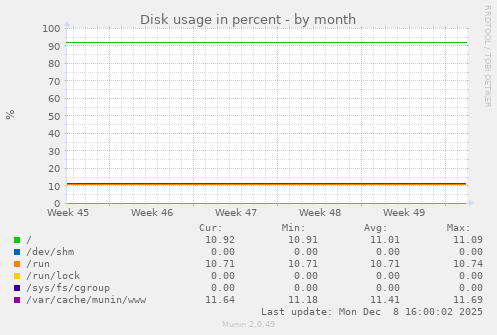 Disk usage in percent